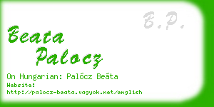 beata palocz business card