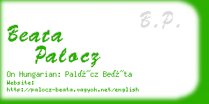 beata palocz business card